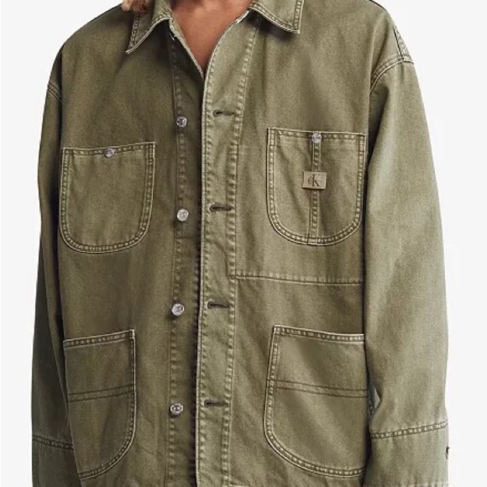 Calvin Klein Men’s Stone Wash Denim Chore Coat